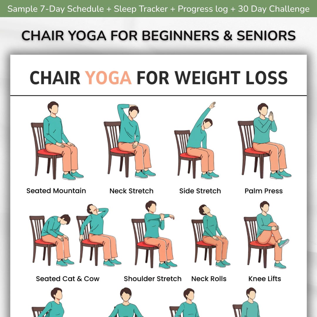 Printable Chair Yoga for Seniors Weight Loss Chart - Free Progress ...