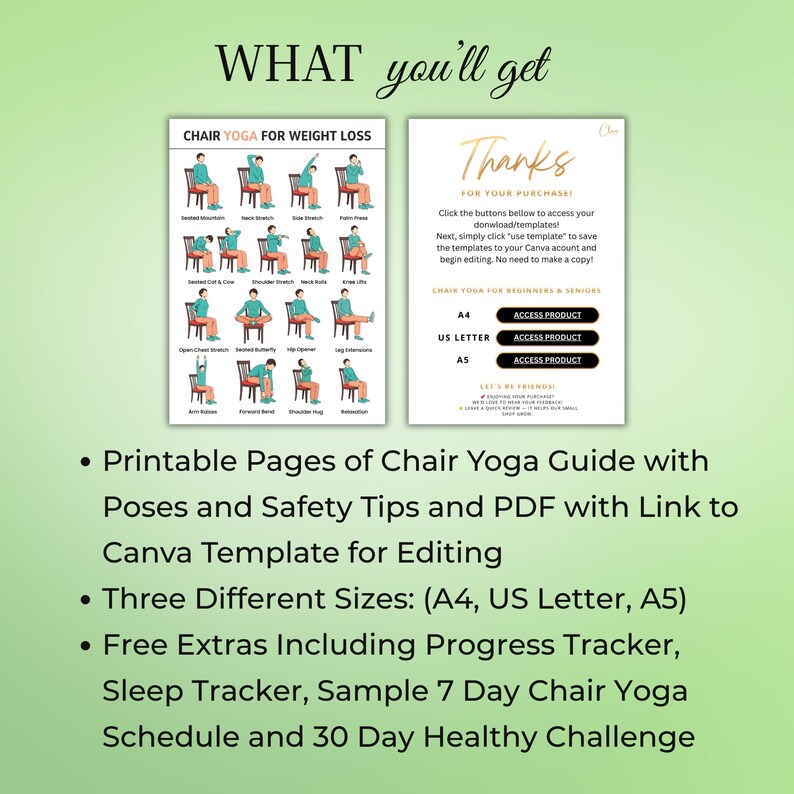 Printable Chair Yoga for Seniors Weight Loss Chart - Free Progress ...