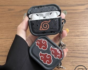 Funda de plástico para auriculares AirPods de 1.ª, 2.ª, 3.ª y 4.ª generación, Pro, Pro 2, Pro 3, con símbolo adorable y llavero, accesorio de regalo.