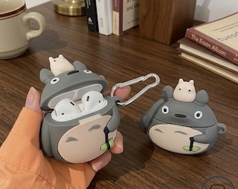 Funda protectora de silicona con diseño de Totoro – Funda creativa a prueba de golpes para Apple AirPods Pro Gen 2/3, accesorio tecnológico kawaii hecho a mano y regalo.