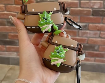 Funda para AirPods con diseño de Zelda – Funda protectora de silicona con clip, duradera y portátil. Accesorio tecnológico ideal para el día a día. Regalo perfecto para los amantes de los videojuegos.