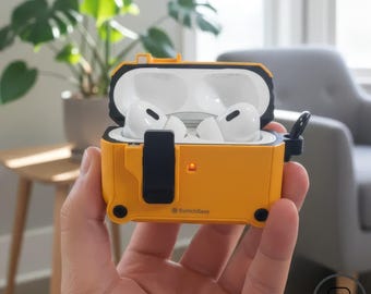 Funda protectora elástica Rugged Armor para AirPods Pro 2 – Funda táctica con cierre de seguridad, accesorio tecnológico resistente a golpes y duradero.