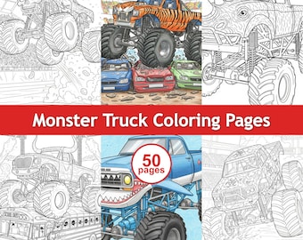 Monster Truck Coloring Pages PDF - Kids Adult Printable Digital Download