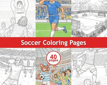 Soccer Football Coloring Pages | Printable Activity Book PDF | Instant Download Teen & Kids Gift