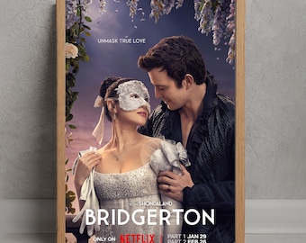 Locandina del film Bridgerton, decorazione murale, decorazione per la stanza, regali personalizzati, poster cinematografico su tela