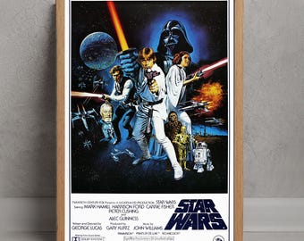 Star Wars (1977) Movie Poster, Wall Art Decor, Room Decoration, Personalized Gifts, Canvas Film Poster