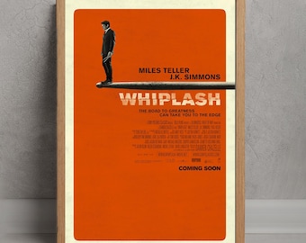 Plakat filmowy „Whiplash”, dekoracja ścienna, dekoracja pokoju, spersonalizowane prezenty, plakat filmowy na płótnie