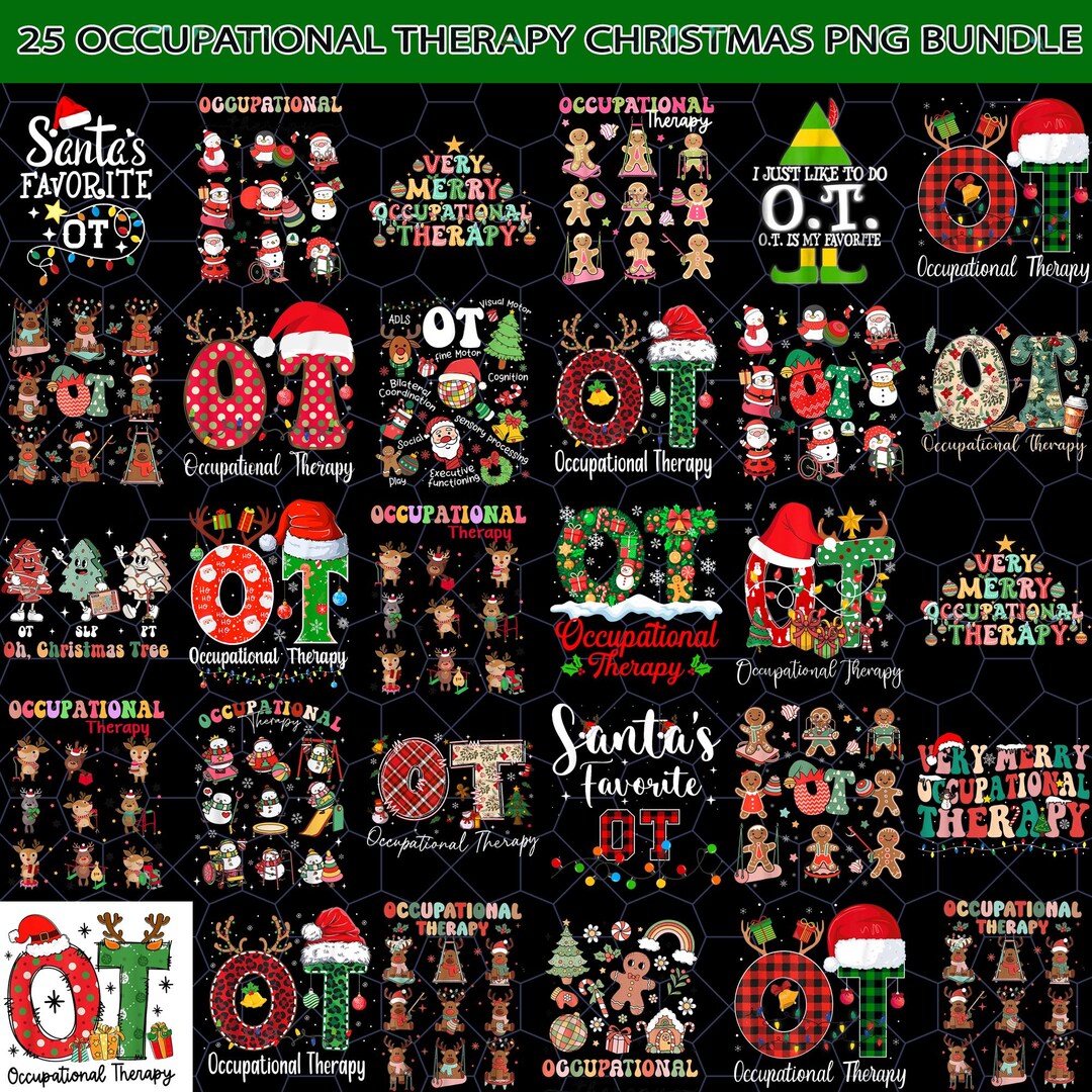 Occupational Therapy Christmas Png Bundle, Occupational Therapist Santa ...