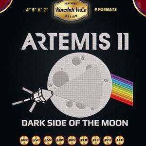 Parche bordado de la misión del programa espacial Artemis II NA/SA