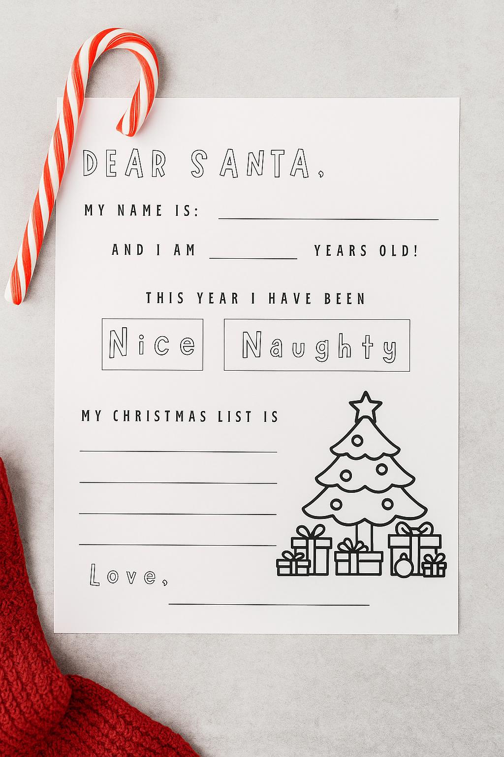 Free Color Script For Santa's Santa Letters | Coloring Pages | Instant Download - Etsy