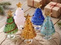 Hand Blown Mini Glass Christmas Tree Figurine, Mini Tabletop Xmas Decor, Handmade Holiday Keepsake Gift, Tiny Winter Holiday Mantel Decor
