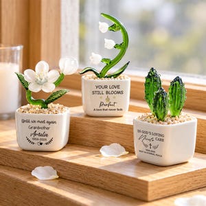 Maceta de cristal conmemorativa personalizada, regalo de recuerdo personalizado, recuerdo en memoria de un ser querido, regalo de condolencia, pérdida de un ser querido.