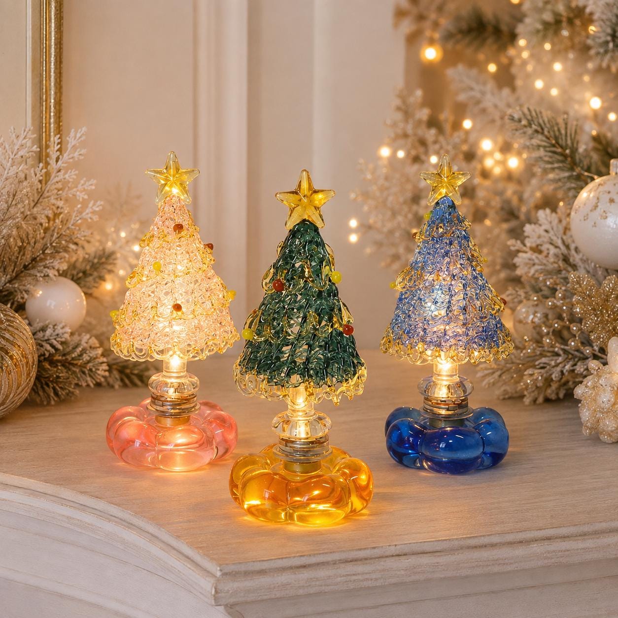 ヴィンテージ　サンタと月ライト　オーナメント　ランプ　ムーンライト Vintage Christmas Rotating Light - Etsy