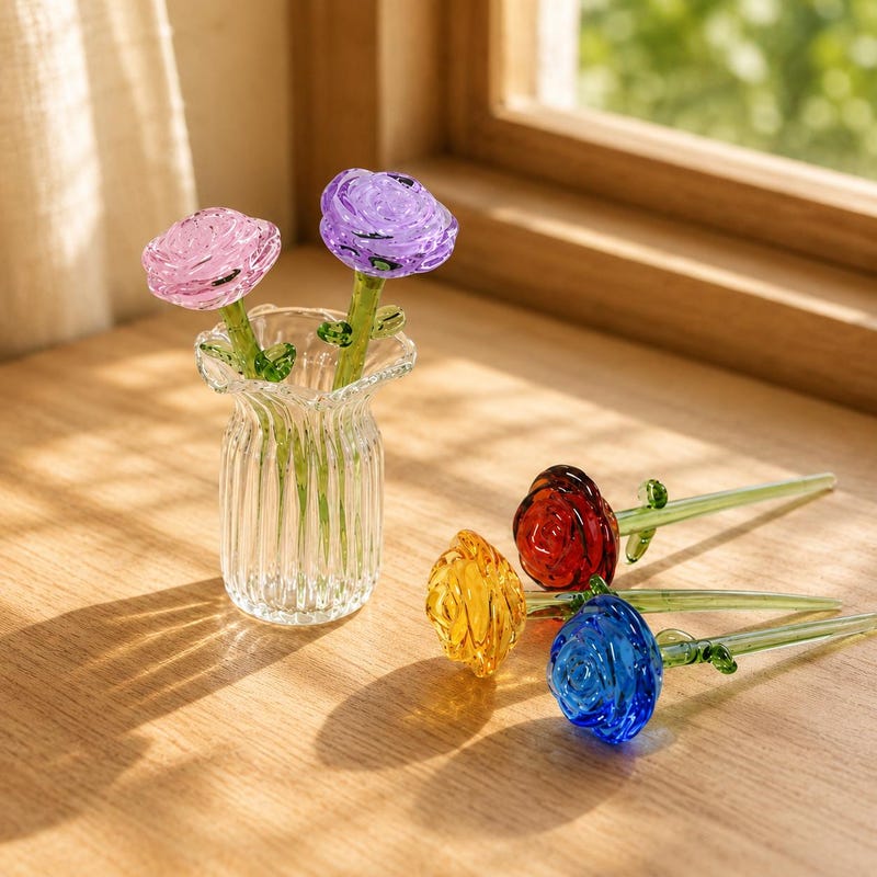 Glass Roses - Etsy