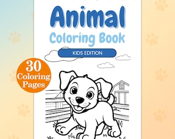 Libro para colorear del alfabeto animal / Letras para trazar e imágenes fáciles de animales para niños en edad preescolar y primeros años de aprendizaje