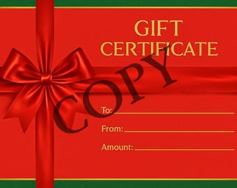 Certificado de regalo de Navidad imprimible: Cupón para fiestas (descarga instantánea)