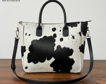 Handmade Cowhide Leather Tote Bag – Western Shoulder Purse