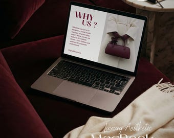 Maqueta de MacBook de lujo PSD Dark Academia, plantilla para portátil, terciopelo burdeos, pantalla para sitio web, objeto inteligente, planificador digital, maqueta, diseño de interfaz de usuario, pantalla