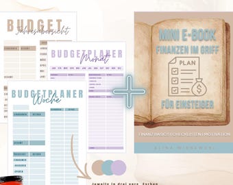 Budgetplaner PDF Deutsch | Haushaltsbuch & Sparplan | Finanzplaner Printable | 20‑seitiges E‑Book Finanzen für Anfänger