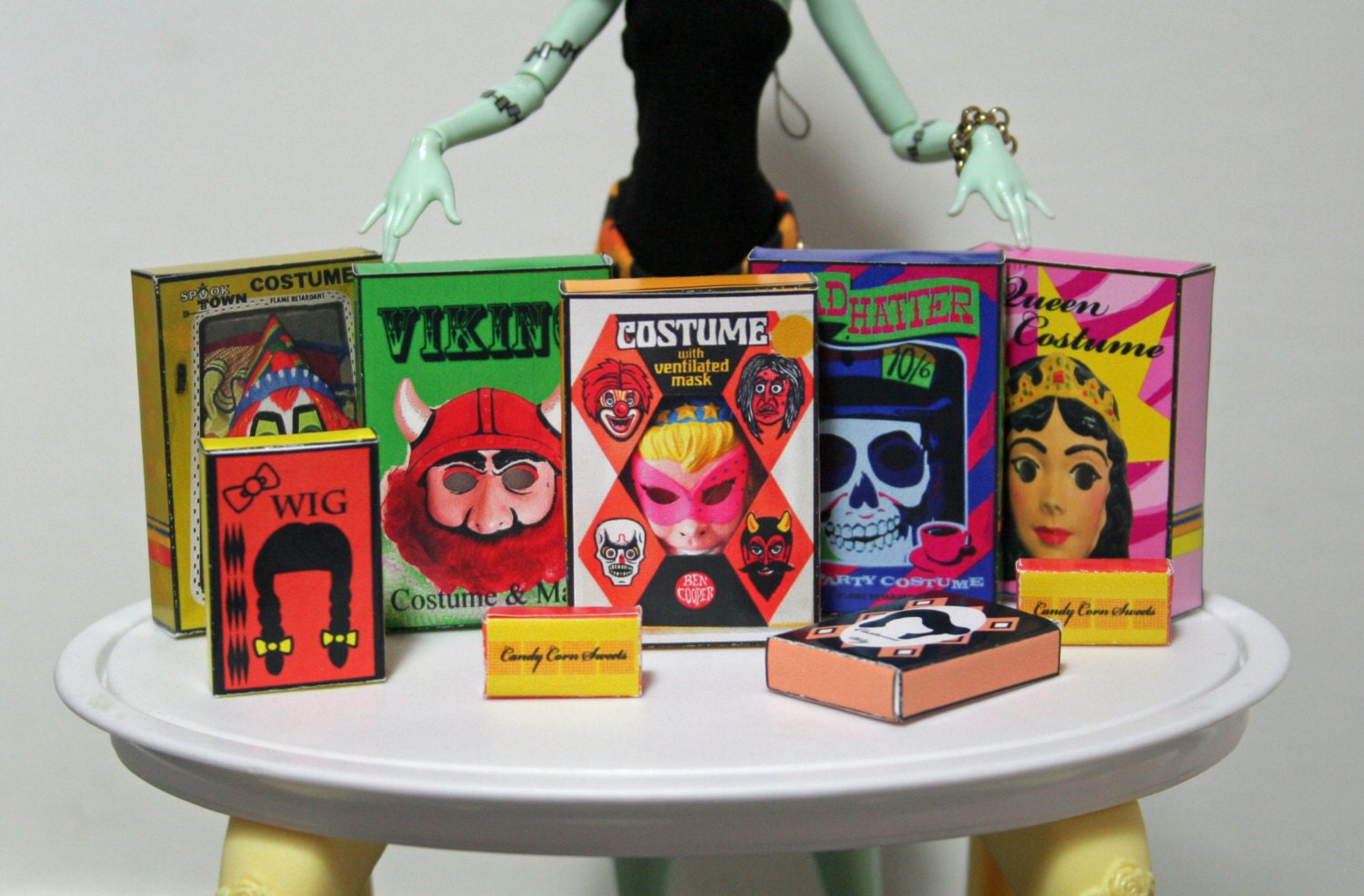 Doll Size Printable Halloween Costume Boxes Etsy