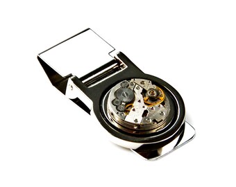 1 money mechanism clock Pin Money Clip Money Money Clip Crafted