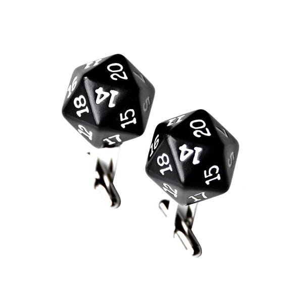 Customizable 20 Sided Dice Cufflinks - Choose Your Colors and Numbers - Express Yourself!