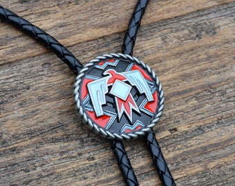 Thunderbird Bolo Tie - Customizable Cord Color, Tips and Length - Ask About Gold Tips - Express Yourself!