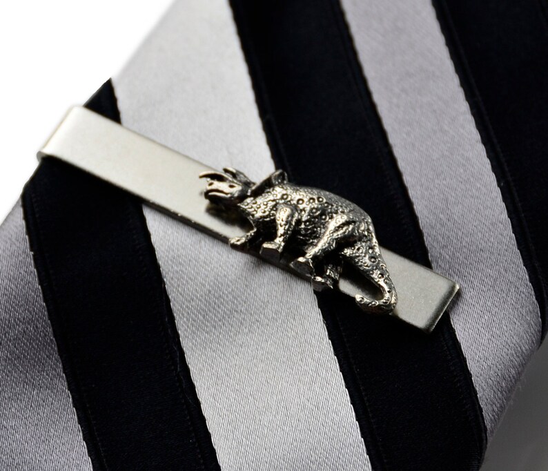 Triceratops Dinosaur Tie Clip Express Yourself image 1