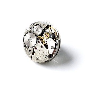 Steampunk Lapel Pin Genuine Watch Movement Express Yourself image 1