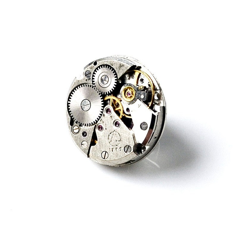 Steampunk Lapel Pin Genuine Watch Movement Express Yourself image 1