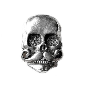 Skull with Mustache Lapel Pin Express Yourself image 1