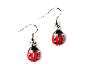 Ladybug Earrings - Loop - Hook - Kidney - Leverback Available - Express Yourself!