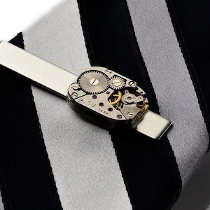 Steampunk Tie Clip - Genuine Watch Movement - Express Yourself!