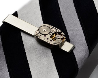 Steampunk Tie Clip - Genuine Watch Movement - Express Yourself!