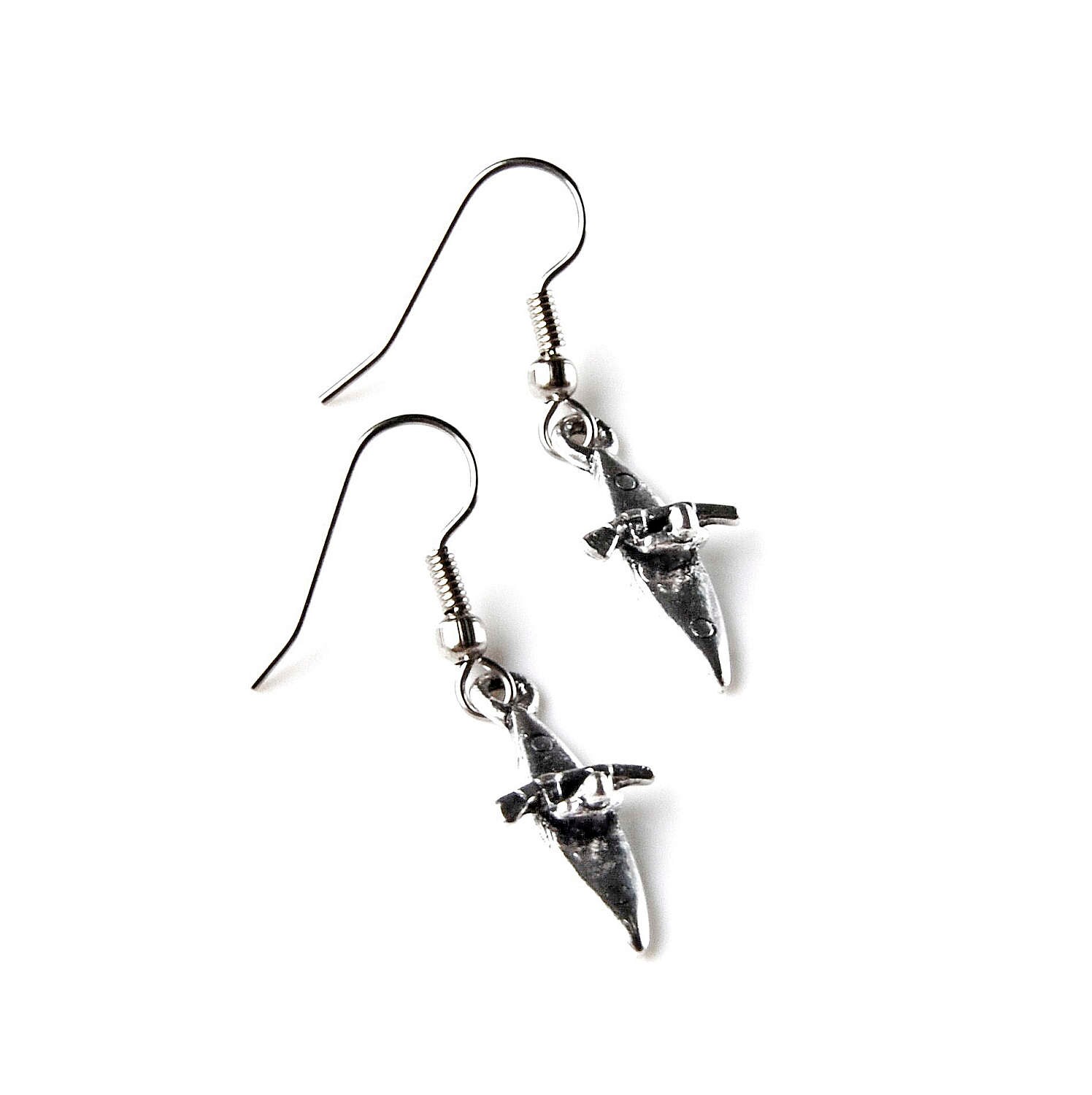 Kayak Earrings Loop Hook Kidney Leverback Available Etsy