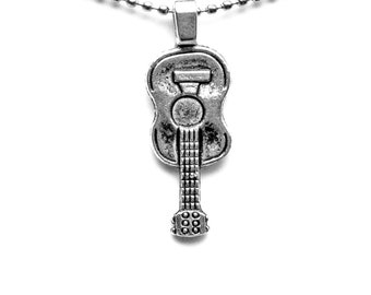 Collier pendentif guitare avec chaîne réglable - Exprimez-vous !