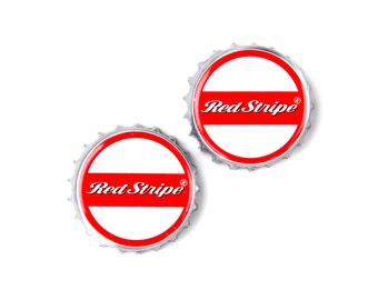 Red Stripe (R) Bottle Cap Cufflinks - Express Yourself!