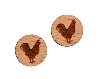 Rooster Wood Cufflinks - Express Yourself!