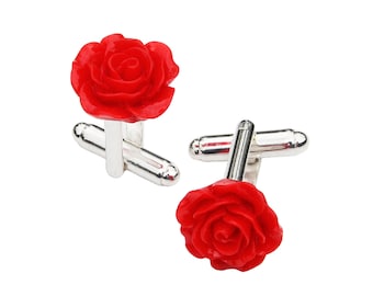 Rose Cufflinks - 16 Color Choices! - Express Yourself!