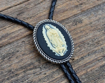 Mary, Mother of Jesus - St. Mary - Virgin Mary - Bolo Tie - Oval - Customizable Cord Color, Tips and Length - Express Yourself!