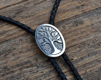 Tree of Life Bolo Tie - Customizable Cord Color, Tips and Length - Ask About Gold Tips - Express Yourself!