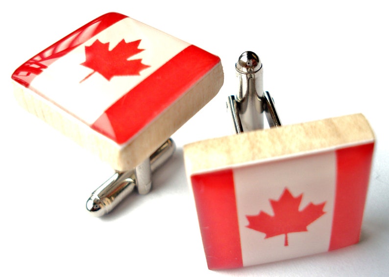 Canadian Flag Tile Art Cufflinks