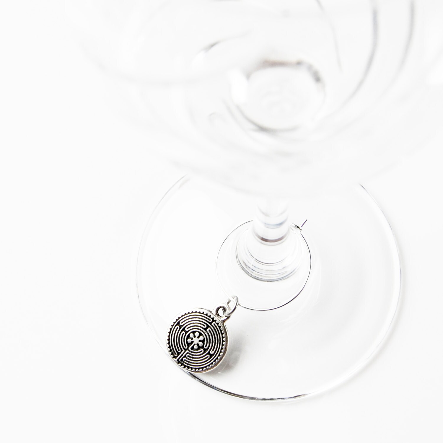 Celtic Labyrinth Wine Glass Charm Express Yourself Etsy