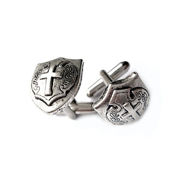 Cross and Shield Cufflinks Express Yourself - Etsy