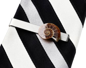 Genuine Ammonite Fossil Tie Clip - Express Yourself!