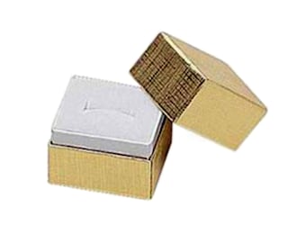 Gold Linen Textured Finish Ring Jewelry Box - Buy 6 or More and Get 1 Free - Express Yourself!