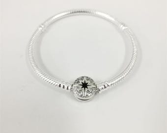 Pulsera de cadena de serpiente con cierre de estrella del norte