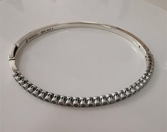 Pandora S925 Ale Silver Alluring Brilliant Bangle Bracelet