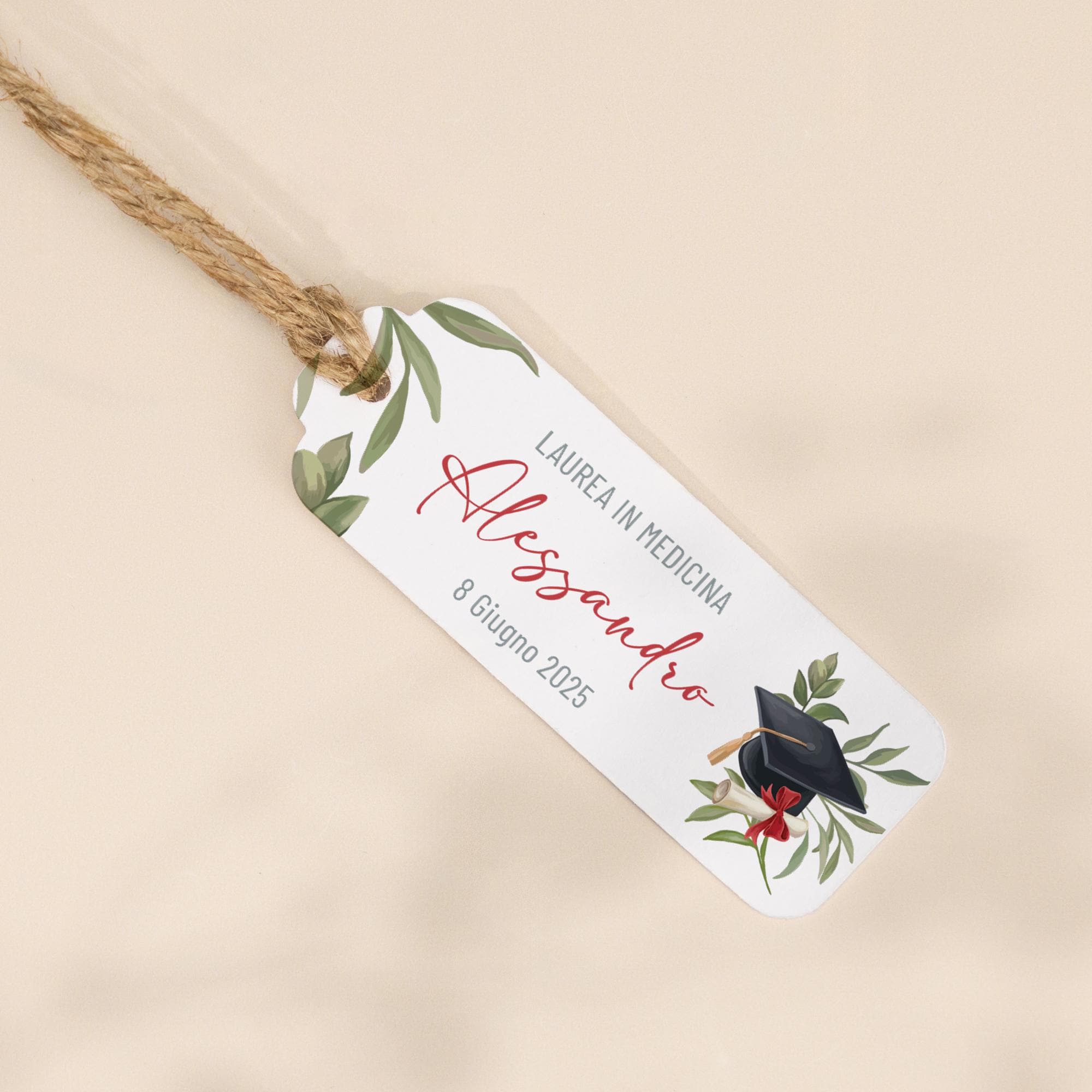 Segnaposto Segnalibro Laurea Con Matita – Gufetto, Corona, Alloro, Citazione, Personalizzabile 20x7 Cm