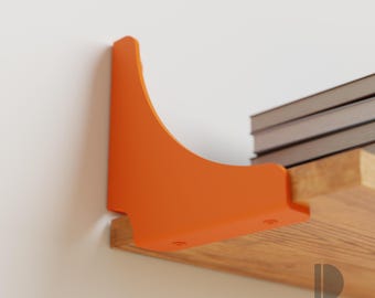 Pure Orange Shelf Brackets Set of 2, Modern Metal Wall Support
